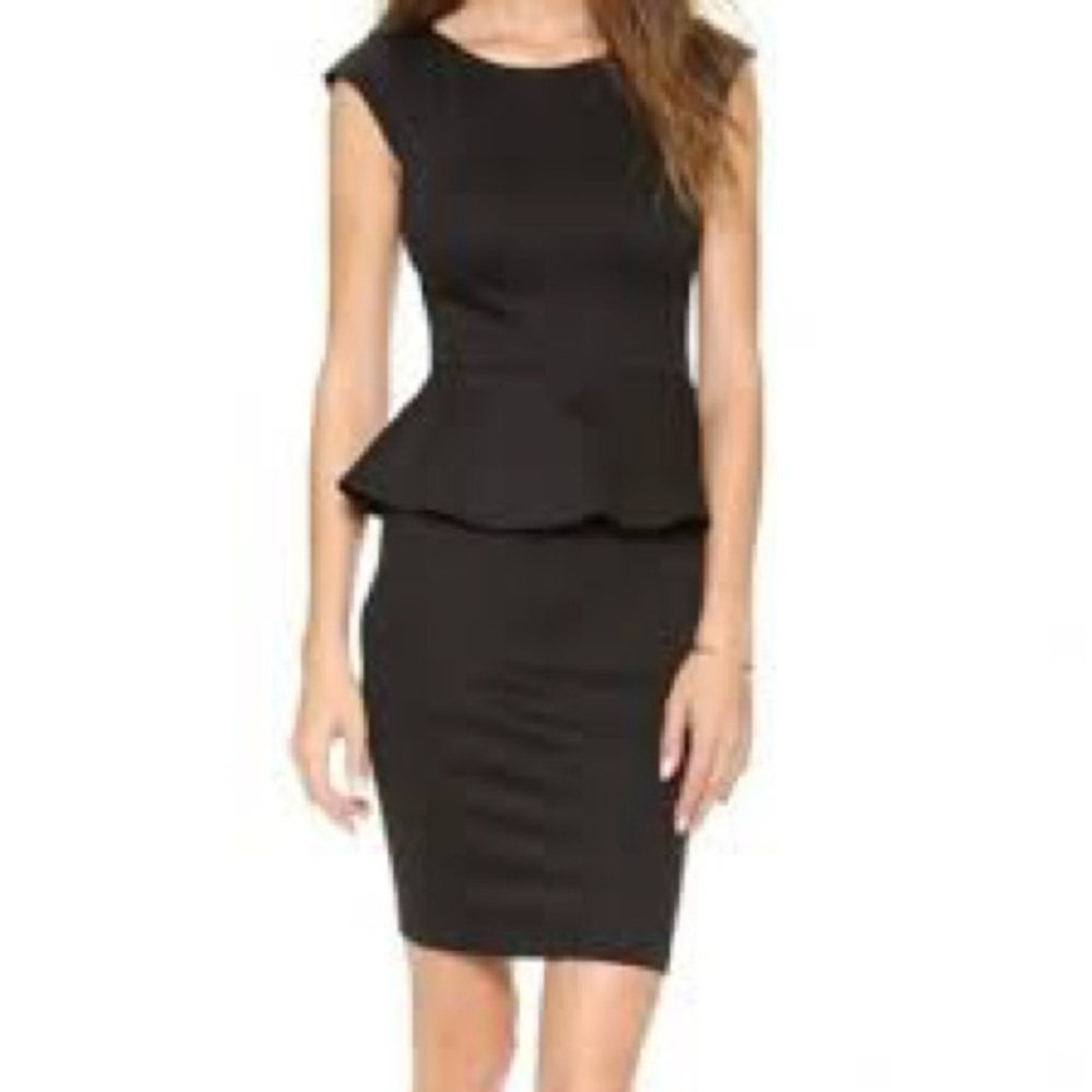 Alice + Olivia Black Peplum Sheath‎ Dress